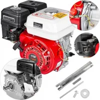 Motor Benzin Benzinmotor 7PS 196 ccm OHV Kartmotor Standmotor 4-Takt Industriemotor 20 mm Welle Motor für Rüttelplatte, Stromaggregat