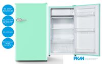 PKM Retro Kühlschrank 91 Liter Türkis freistehend kompakt 45 cm breit