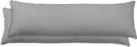 2er Set Seitenschläferkissen Bezug 40x145 cm silber Uni Kissenbezug Baumwolle