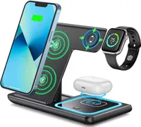 Kabellose Ladegeräte, 3 in1 Faltbarer Induktive Ladestation Wireless Charger