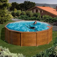 Stahlwandpool Gre GIANT Komplettset Rundpool rund 460 x 132 cm holz