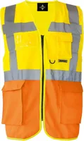 Korntex KXMF | Multi-Funktions-Warnweste Executive - Farbe: Signal Yellow/Signal Orange - Größe: 5XL