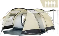 CampFeuer Zelt Super+ für 4 Personen | Sand / Schwarz | 3000 mm Wassersäule
