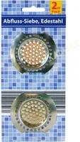 2er Pack Abflußsieb Edelstahl Haarsieb