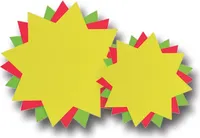 Folia Werbesymbol, 300 g/m², Stern, 35 cm, doppelseitig, leuchtgelb (20 Stück)