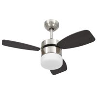 vidaXL Deckenventilator mit Licht und Fernbedienung 76 cm Dunkelbraun