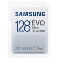 Samsung EVO Plus, 128 GB, SDXC, UHS-I, 130 MB/s, Class 3 (U3), V30