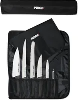 PİRGE Ecco Starter Set Profi Messerset mit Tasche 7 Stück - Profi Kochmesser Set - Edelstahl Profi Küchenmesser Set - Messer Set Scharf