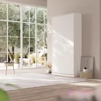 Skříňová postel SMARTBett Classic 100x200 - Sklápěcí postel na zeď 100 Vertikální bílá