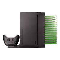 SteelDigi Multifunktional Xbox Series X Controller Ladestation “Jade Mojave” - Controller Halter - Docking Station mit Einem Regal für 14 Spiele