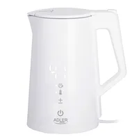 Rýchlovarná kanvica Adler biela nerezová 2200 W 1,7 l