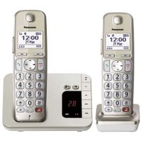 Panasonic KX-TGE262GN Festnetz-Telefon schnurlos integrierter Anrufbeantworter 1 zusätzliche Mobilteil Farbe: champagner