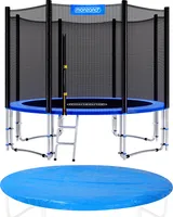MONZANA® Trampolin Ø 366 cm SÜD GS Zertifiziert Komplettset inkl. Sicherheitsnetz, Leiter, Randabdeckung & Wetterplane Kindertrampolin Gartentrampolin