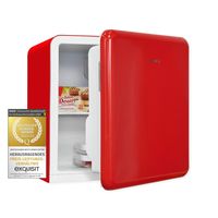 Exquisit Mini Kühlschrank CKB45-0-031F rot | Kühlbox | 47 Liter Nutzinhalt | Hotelkühlschrank | Retrostyle