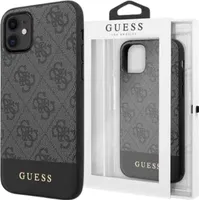 Guess Guhcn61G4Glgr Iphone 11 6,1" / Xr Šedý/Šedý Pevný Obal 4G Stripe Collection