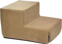 Hundetreppe Katzentreppe Haustiertreppe Aufstiegshilfe Plüschbezug 2 Stufen Beige Velvet