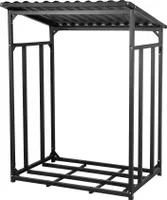 Aga Metall Kaminholzregal 110x70x145 cm Schwarz