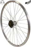 REDONDO 28 Zoll Hinterrad Laufrad Felge QR Silber Disc + 6 fach Shimano Kranz