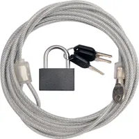 Stahlseil Drahtseil mit Vorhangeschloss 3m x Ø 4mm + 3 Schlüssel