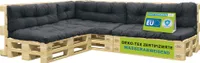Pillows24 - Vankúše na palety odolné voči vode a UV žiareniu - SADA 8 | vankúše na europalety 120x80 - nábytok z paliet - vonkajšie/vnútorné, grafitová