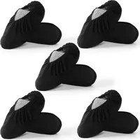 Schuhüberzieher Mehrweg - Überzieher Schuhe Rutschfeste und Verschleißfeste, Waschbar in Maschine - Überschuhe für Verschiedene Orte wie im Haushalt 5 pairs of shoe covers (5 Paar, Schwarz)