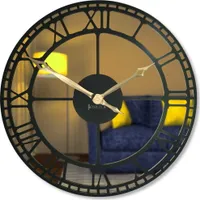 Wanduhr aus Metall mit Spiegeloberfläche für Wohnzimmer, Schlafzimmer, Büro, 50 cm Durchmesser, modernes Design