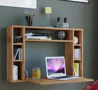 Wandila Schreibtisch , Laptop-Schreibtisch Wand-Schreibtisch und 7 Fächer Honig-Eiche Nachbildung.