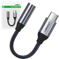 Ugreen 3,5 mm minikonektor pro adaptér USB typu C pro sluchátka - 10 cm - Šedá KP28045