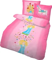 Pościel Beaver princess pink 135 x 200 cm / 80 x 80 cm flanela