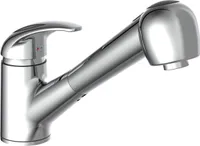 SCHÜTTE Küchenarmatur ALBATROS mit Geschirrbrause, Wasserhahn Küche ausziehbar, schwenkbare Mischbatterie Küche in Chrom