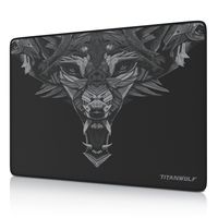 Titanwolf Gaming Mauspad, Speed Gaming Mousepad 250 x 350mm mit gummierter Rückseite, Wolfsmotiv mittig
