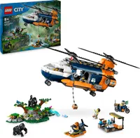 LEGO City Dschungelforscher-Hubschrauber, Abenteuer-Spielset für Kinder ab 8 Jahren, Weihnachts- oder Geburtstagsgeschenk für Kinder, 5 Minifiguren und 3 Gorillas 60437