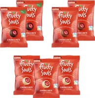 FruitySouls - Gefriergetrocknete Erdbeeren mit Schokolade | gemischt | 7 Pack (560g) | Schokofrüchte | Gefriergetrocknete Früchte, schokoliert