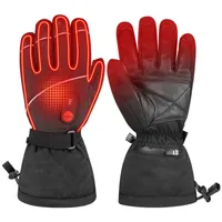 Elektrische Heizhandschuhe Outdoor Vollfinger Skifäustlinge Lithium Batterie Heizung,Schwarz S-XXL
