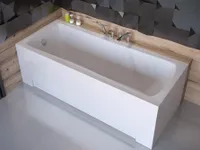 BADLAND Badewanne Rechteck Optima 140x70 mit Acrylschürze, Füßen und Ablaufgarnitur GRATIS