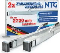 Spannbrett Zwischenwandverschluss Klemmbalken 2 Stück Set 1,92-2,72 m Klemmbrett
