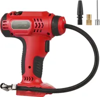20 V Akku-Reifenfueller 150 PSI tragbarer LCD-Luftkompressor Elektrische Reifenpumpe mit digitalem Manometer 2,0-Ah-Akku-Schnellladegeraet Auto-Stopp-LED-Licht fuer Auto-Fahrrad-Ball-Schlauchboote