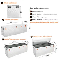 ALUBOX Pritschenbox Riffelblechbox 620L - 620 Liter