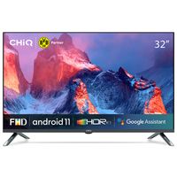 CHiQ 32 Zoll FHD Fernseher,extrem dünnen Metal Rahmen,Smart TV,Android 11,HDR,DBX-tv,Quad Core,Chromecast,WiFi,Bluetooth,Google Assistant,HDMI,DVB-T2/C/S2,Monitor und TV mit Doppeltem Verwendungszweck