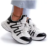 Sneakersy Damskie Biało-Czarne Ahmani 41