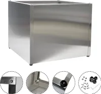 KÖHKO® Designer Pflanzkübel aus Edelstahl Pflanzgefäß QUADER 80x80x50 CM