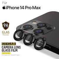 Für iPhone 14 Pro Max (6.7") - Hinten Kamera Schutzglas Schwarz Rahmen Panzerglas Linsenschutz Objektivglas Aluminium Linse mit Schutzglas