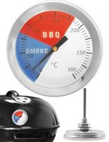 HomeTools.eu® - Temperatur-Beständiges, analoges BBQ Grill-Thermometer Koch-Thermometer, zum Nachrüsten für BBQ Smoker Grill Töpfe Bräter Räucher-Ofen, Ø 5.2cm, 0°C - 300 °C