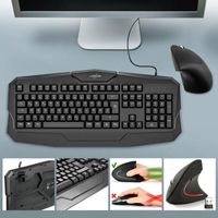 Set aus Hama uRage Gaming-Keyboard Exodus 100, USB PC-Tastatur mit Anti-Ghosting + ergonomische Vertikalmaus Ergonon, wireless Eaxus