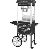 Royal Catering Popcornmaschine mit Wagen - Retro-Design - schwarz - Royal Catering