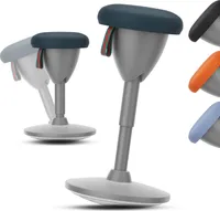 Sitzhocker ergonomisch mit Schwingeffekt - [Höhenverstellbar] - Bürohocker Arbeitshocker Drehhocker Hocker Büro Arbeitszimmer [rutschfest] | (Grau)