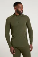 Mountain Warehouse - "Talus" pánske termo tričko s dlhým rukávom a zipsom MW425 (3XL) (Khaki Green)
