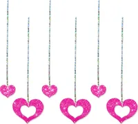 Oblique Unique Lametta mit Herzen Herzlametta Dekoration Party Fasching - pink