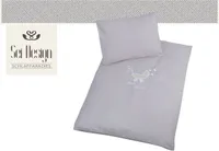 Sei Design Bettwäsche Kinderwagen 60x80+30x40 SET 2 Tlg. Pünktchen taupe