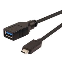 ROLINE USB 3.2 Gen 1 Kabeladapter, USB Typ C - A, ST/BU, OTG, schwarz, 0,15 m